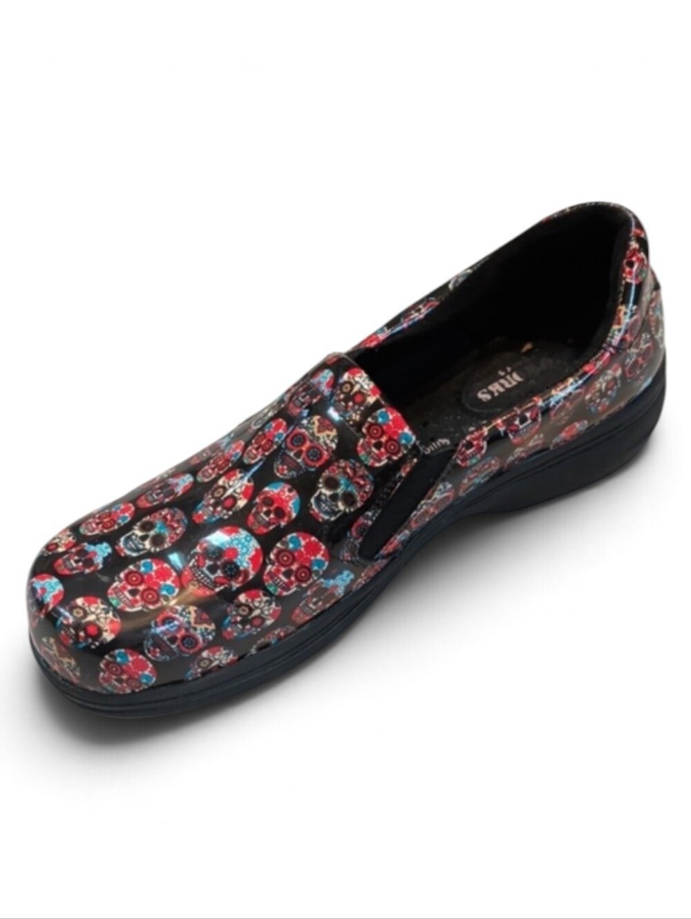 Easy Works By Easy Street, Non-slip Clogs With Skull Motif. Size 11
